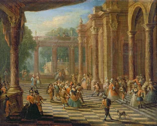 Szene auf einem Maskenball